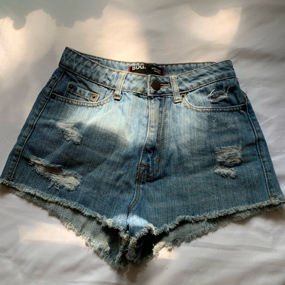 BDG High Rise Cheeky Denim Shorts